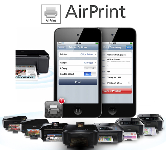 как печатать через airprint